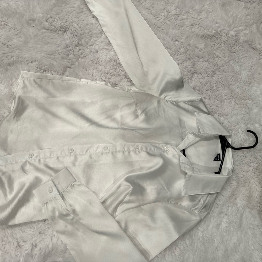 SHEIN White Satin Blouse